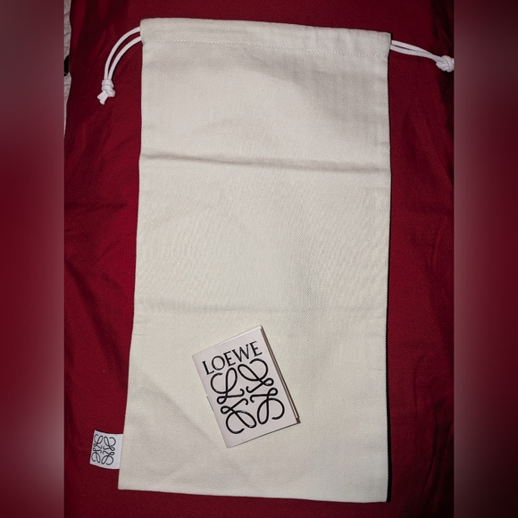 Loewe Dust Storage Bag With Drawstring and Care Booklet White 15" x 8"  EUC - Picture 1 of 6